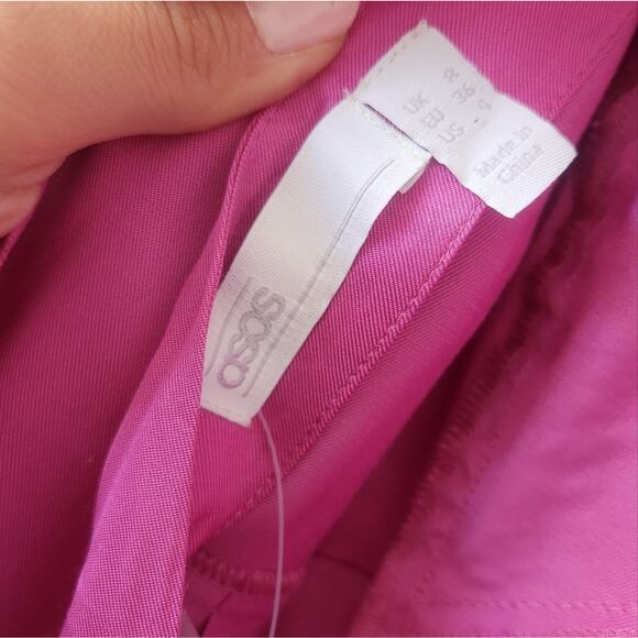 ASOS Satin Formal Pink Crisscross Halter long sleeve dress size 4 small - Picture 10 of 11